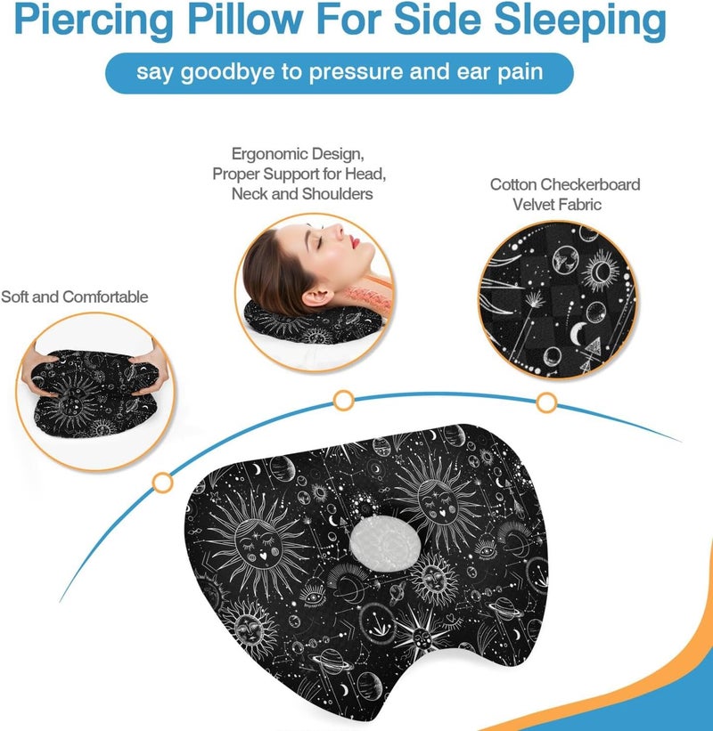 BVOKQUC Ear Piercing Pillow for Side Sleepers with Washable Cover Pillows with Holes for Ear Pain,Donut Pillow for Adults CNH Ear Pain Relief Pressure Sores Ear Pillow with Hole in Center - Image 5